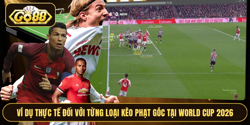 Ví dụ thực tế đối với từng loại kèo phạt góc tại World Cup 2026
